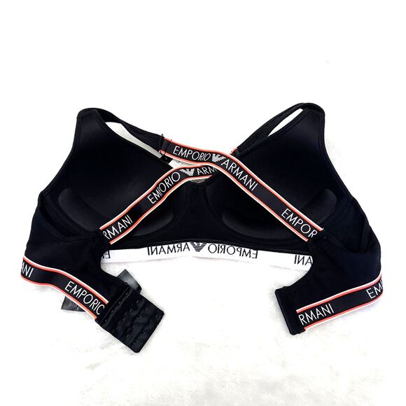 Emporio Armani Women's Iconicic Logoband Cotton Blend Black Bralette Bra SZ XL - Picture 9 of 10